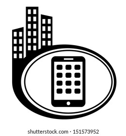 Mobile phone icon. Modern smartphone mobile device