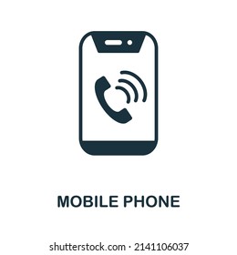 Mobile Phone icon. Monochrome simple Mobile Phone icon for templates, web design and infographics