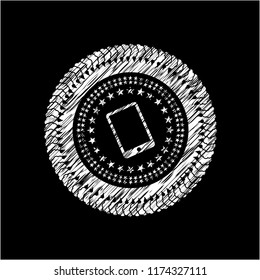 mobile phone icon on chalkboard