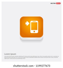 Mobile phone icon Orange Abstract Web Button - Free vector icon