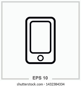Mobile phone icon outline isolated vector illustration