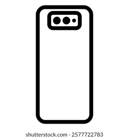 mobile phone icon in outline style on transparent background