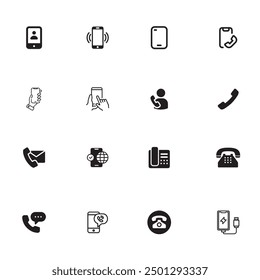 Mobile Phone Icon Pack Vector Telephone