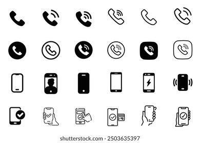 Diseño de Vector de paquete de iconos de teléfono móvil