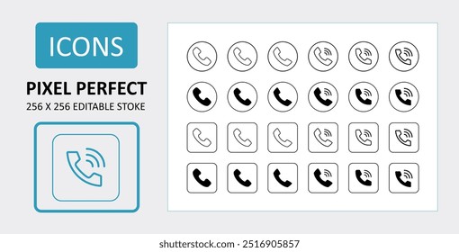 Mobile Phone Icon Pack Vector, call Icon Pack Vector, Contact Icon Pack Vector