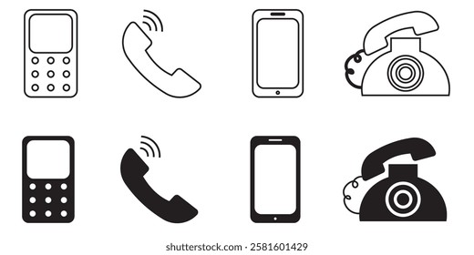 Mobile Phone Icon Pack Vector  . 1176