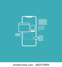 Mobile phone icon. Responsive web and app design for the technology and mobile phone sector.