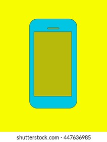 Mobile phone icon retro style, vector