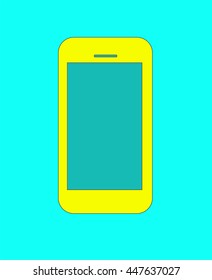 Mobile phone icon retro style, vector