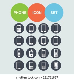 Mobile phone icon set
