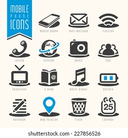 Mobile phone icon set