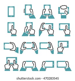 mobile phone icon set