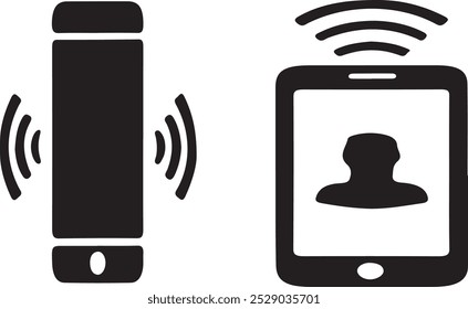 Symbolsatz für Mobiltelefone. für mobiles Konzept und Webdesign. Vektorgrafik