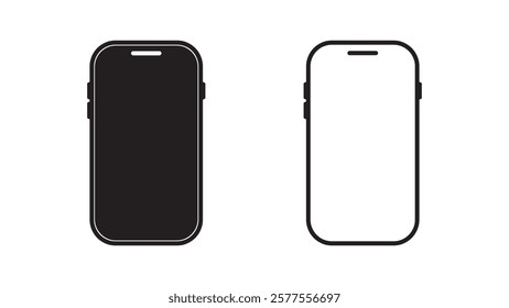 Mobile phone icon set. for mobile concept design. silhouette. vector illustration