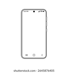 Mobile phone icon set. for mobile concept and web design with black and white screen vector illustration.