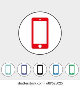 Mobile phone icon set. contact smartphone icon vector eps10.