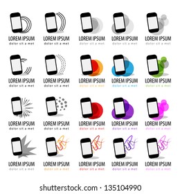 Mobile Phone Icon - Set - Isolated On White Background - Vector Illustration, Graphic Design Editable For Your Design. Mobile Logo