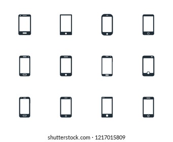 mobile phone icon set, smartphone sign vector illustration