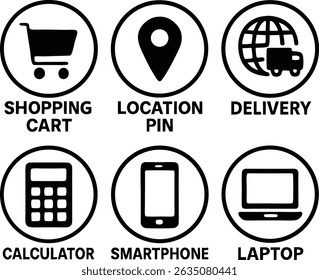 Conjunto de ícones do telefone celular com símbolos para o negócio da tecnologia e web design