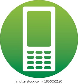 Mobile phone Icon of a set in trendy flat style isolated on white background. Retro mobile symbol on green gradient button for your web site design, logo, app, UI. Vector illustration, EPS10.