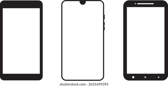 Mobile phone icon set vector illustration on white background