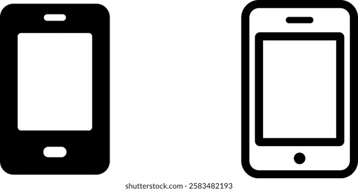 Mobile Phone Icon Sign – Technology and Communication Vector Symbol Set