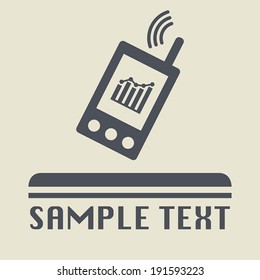 Mobile phone icon or sign, vector illustration