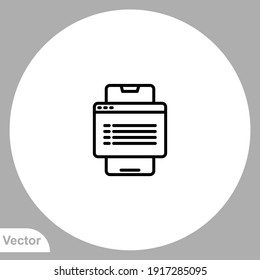 vector de signo de icono de teléfono móvil. Símbolo, ilustración de logotipo para web y móvil.