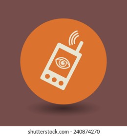 Mobile phone icon or sign, vector illustration