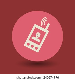 Mobile phone icon or sign, vector illustration