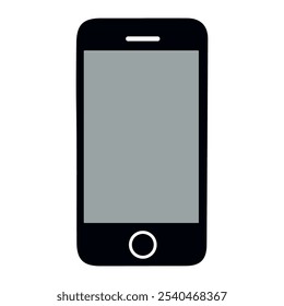 Icono de teléfono móvil silueta arte sobre fondo blanco.