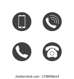 Icono de teléfono móvil simple ilustración de vector plana. Conjunto de símbolos de teléfono moderno para el diseño del puntero de contacto de soporte aislado en fondo blanco. Botón SET2 para smartphone de comunicación de servicio al cliente