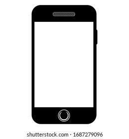 Mobile phone icon. Smartphone with blank screen. Flat simple style. Mobile icon. Vector illustration on white background