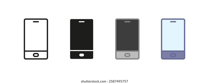 Mobile phone icon. Smartphone and device symbol. Digital screen vector illustration. Wireless communication pictogram. Portable internet and app concept.