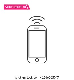 Mobile Phone Icon, Smartphone Icon, Vector for Web, Outline Style 