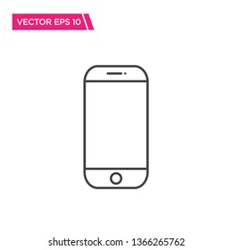 Mobile Phone Icon, Smartphone Icon, Vector for Web, Outline Style 
