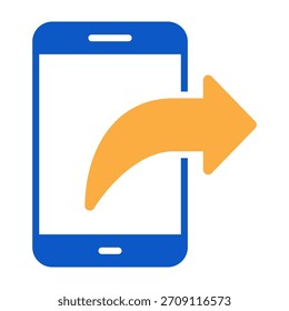 Mobile Phone Icon Solid Color Design Vector Illustration