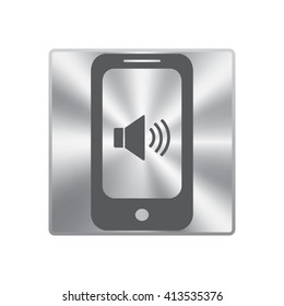Mobile phone icon with Speaker icon. Vector illustration