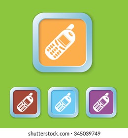 Mobile phone icon in the square button