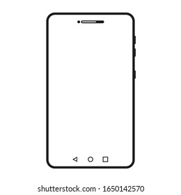 Mobile phone icon thin line icon for web and mobile. Modern minimalistic flat design. Black icon on white background. Vector illustration