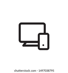 Mobile phone icon in trendy flat style isolated