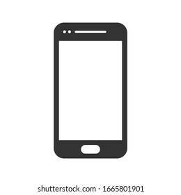 Mobile Phone Icon Vector With Blank Screen. Color Editable 