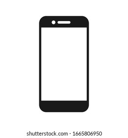 mobile phone icon vector with blank screen. Color editable 