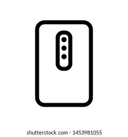 Mobile phone icon , vector emblem isolated , smartphone concept lineart glyph illustration , gadget design outline solid background white
