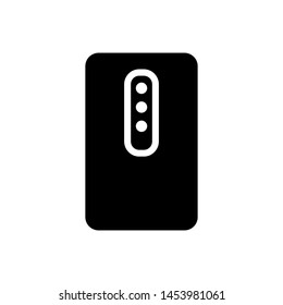Mobile phone icon , vector emblem isolated , smartphone concept lineart glyph illustration , gadget design outline solid background white