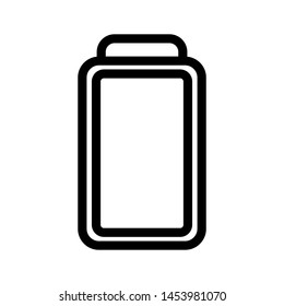 Mobile phone icon , vector emblem isolated , smartphone concept lineart glyph illustration , gadget design outline solid background white