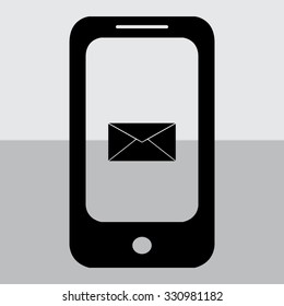 Mobile phone icon with Vector Envelope Icon