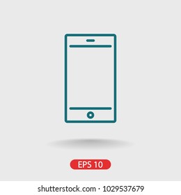 Mobile phone icon vector illustration. Linear symbol with thin outline. The thickness is edited. Minimalist style.