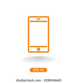Mobile phone icon vector illustration. Linear symbol with thin outline. The thickness is edited. Minimalist style.