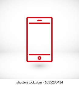 Mobile phone icon vector illustration. Linear symbol with thin outline. The thickness is edited. Minimalist style.